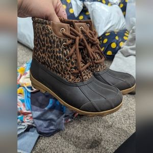 Sperry duck boots cheetah